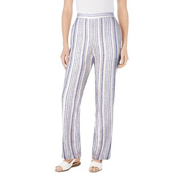 Woman Within Plus Size Tall Straight Leg Linen Pant