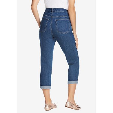 Woman Within Plus Size Tall Stretch Denim Five-Pocket Girlfriend Jeans
