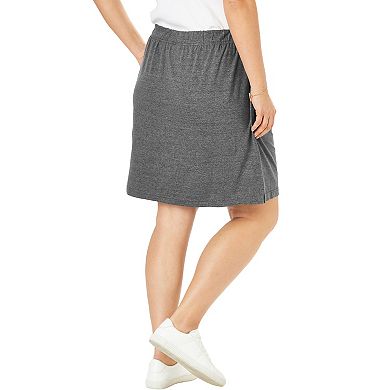 Woman Within Plus Size Stretch Cotton Skort