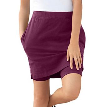 Woman Within Plus Size Stretch Cotton Skort