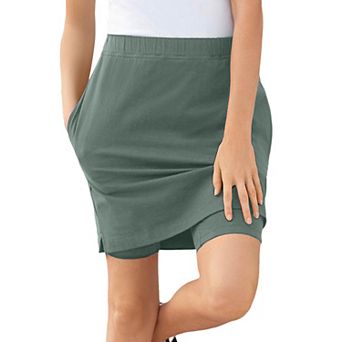 Woman Within Plus Size Stretch Cotton Skort