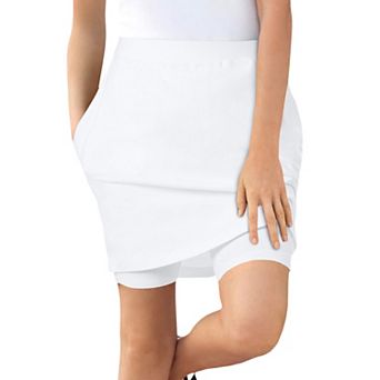 Woman Within Plus Size Stretch Cotton Skort