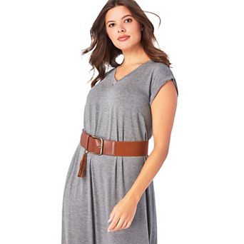 Woman Within Women's Plus Size Stretch Tassel Belt