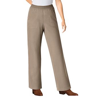 Woman Within Plus Size Tall Fineline Stretch Denim Wide-Leg Pull-On Jeans