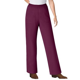 Woman Within Plus Size Tall Fineline Stretch Denim Wide-Leg Pull-On Jeans