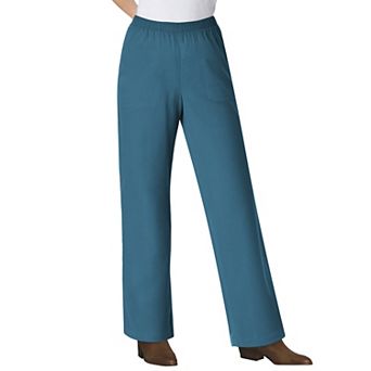 Woman Within Plus Size Tall Womens Plus-Size Fineline Stretch Denim Wide-Leg Pull-On Jeans