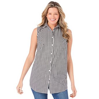 Woman Within Plus Size Perfect Sleeveless Shirt