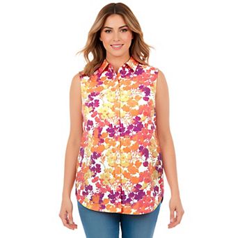 Woman Within Plus Size Perfect Sleeveless Shirt