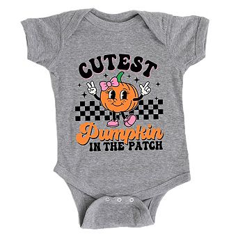 Cutest Pumpkin Checkered Baby Bodysuit