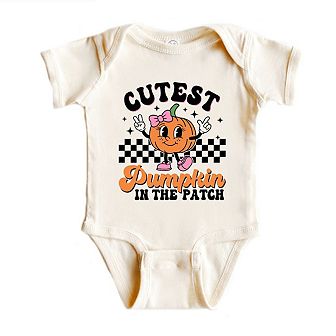 Cutest Pumpkin Checkered Baby Bodysuit