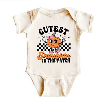Cutest Pumpkin Checkered Baby Bodysuit