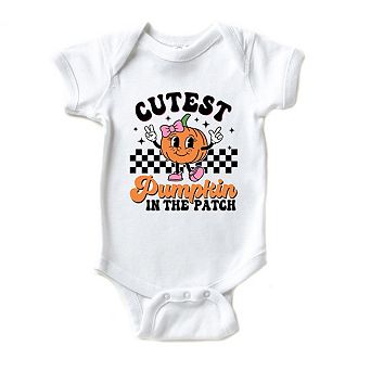 Cutest Pumpkin Checkered Baby Bodysuit