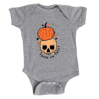 Trick Or Treat Skull Baby Bodysuit