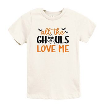 All The Ghouls Love Me Bats Toddler Short Sleeve Graphic Tee