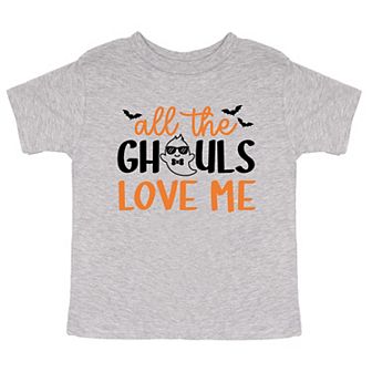 All The Ghouls Love Me Bats Toddler Short Sleeve Graphic Tee