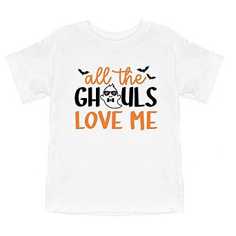 All The Ghouls Love Me Bats Toddler Short Sleeve Graphic Tee