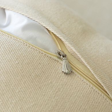 Handwoven Cotton Throw Pillow Cover with Side Fringed Tassels