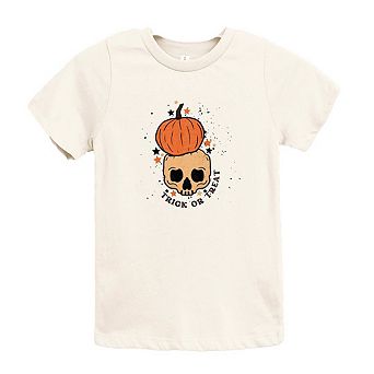Trick Or Treat Skull Toddler Short Sleeve Graphic Tee