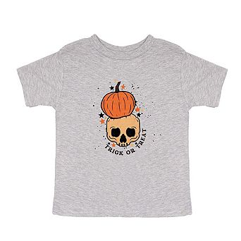 Trick Or Treat Skull Toddler Short Sleeve Graphic Tee