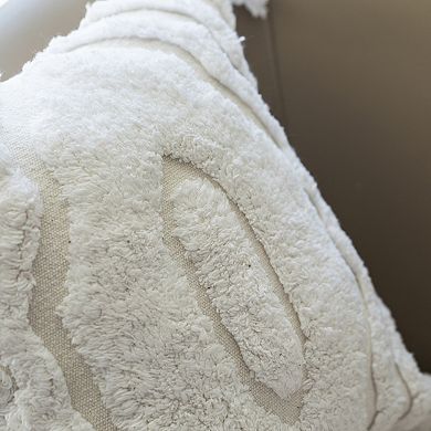 Handwoven Cotton Throw Pillow Cover with Ikat Pattern and Tassel Corners with Filler