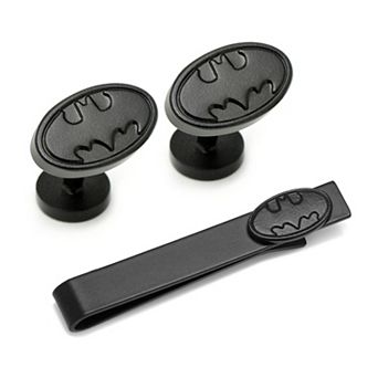 Batman Satin Black Cufflinks And Tie Bar Gift Set