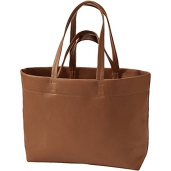 Lands' End Faux Leather Tote Bag