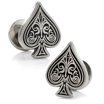 Ace Of Spades Antique Silver Cufflinks
