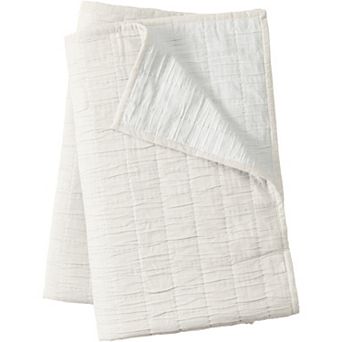 Lands' End Essential Cotton Windowpane Reversible Bed Blanket