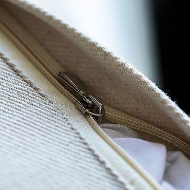 Handwoven Cotton Throw Pillow Cover with Traditional Pattern and Tasseled Top with Filler