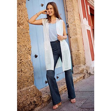 Woman Within Plus Size Stretch Denim Wide-Leg Five-Pocket Jeans