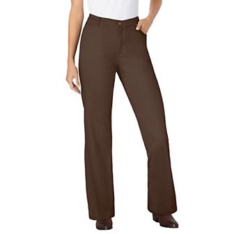 Woman Within Plus Size Stretch Denim Wide-Leg Five-Pocket Jeans