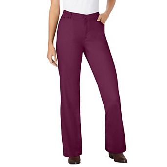 Woman Within Plus Size Stretch Denim Wide-Leg Five-Pocket Jeans