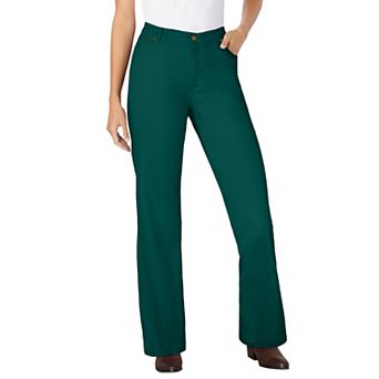 Woman Within Plus Size Stretch Denim Wide-Leg Five-Pocket Jeans