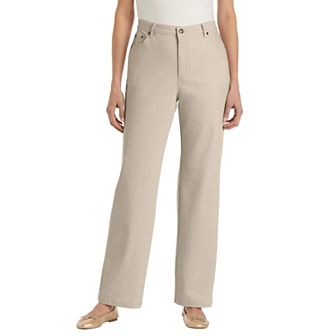 Woman Within Plus Size Stretch Denim Wide-Leg Five-Pocket Jeans