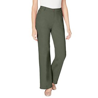 Woman Within Plus Size Stretch Denim Wide-Leg Five-Pocket Jeans