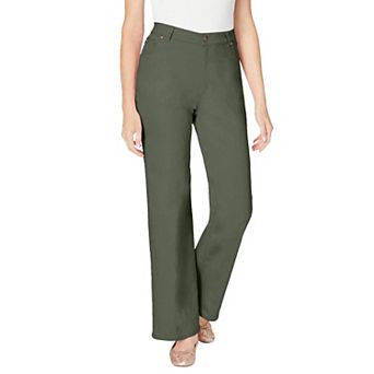 Woman Within Plus Size Stretch Denim Wide-Leg Five-Pocket Jeans