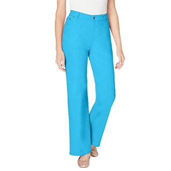 Woman Within Plus Size Stretch Denim Wide-Leg Five-Pocket Jeans