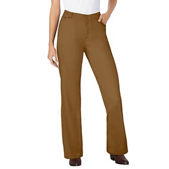 Woman Within Plus Size Stretch Denim Wide-Leg Five-Pocket Jeans