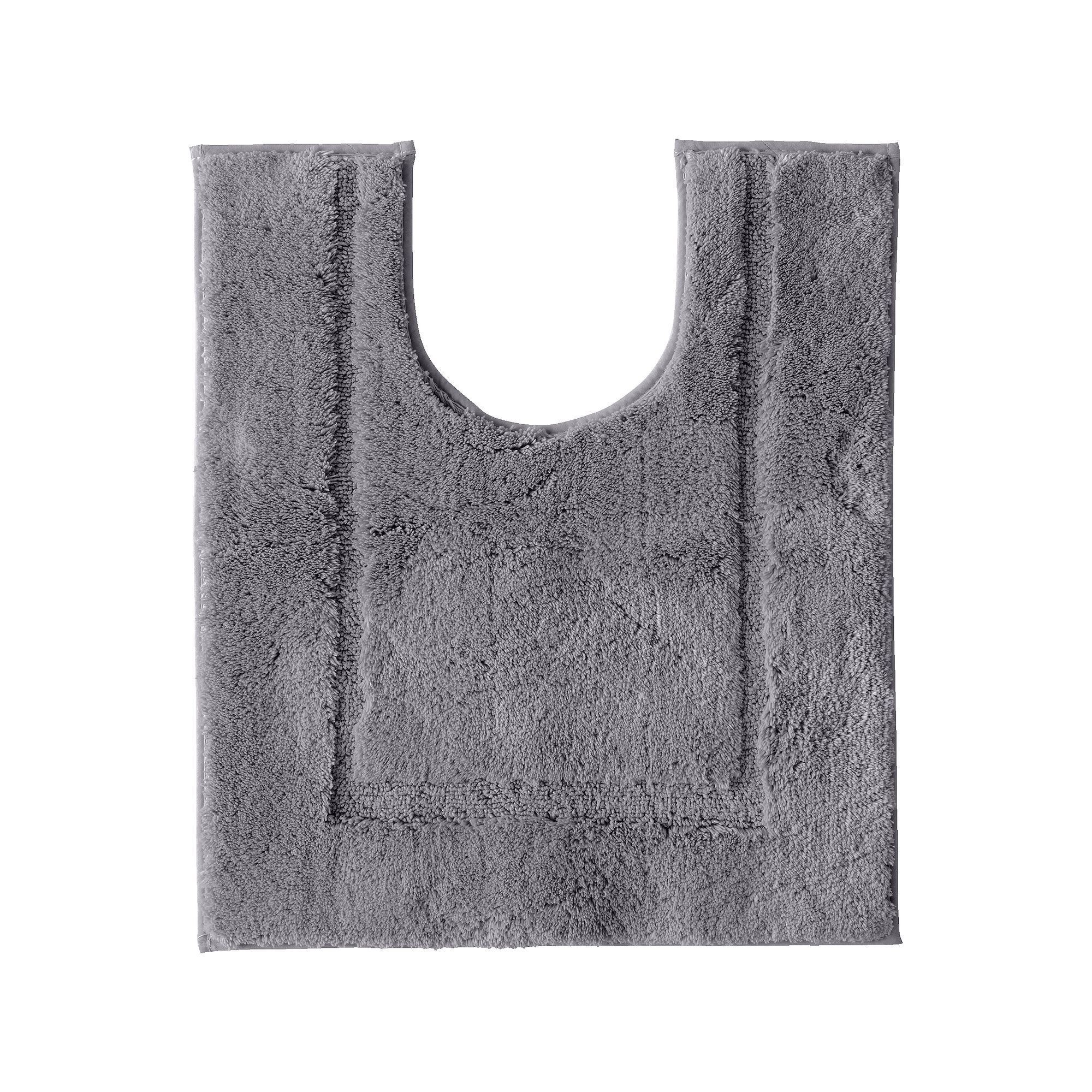 Lands End Cotton Non-skid Contour Bath Rug, Rich Silver