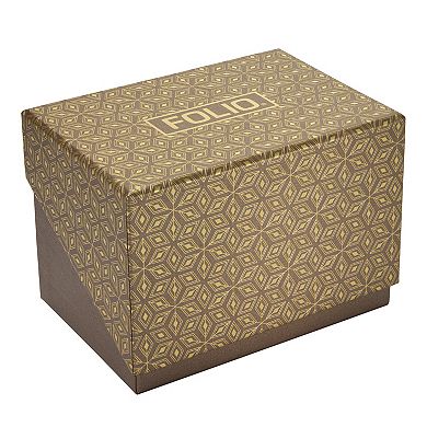 Folio Women's Gold Tone Watch & Bracelet Stackable Set