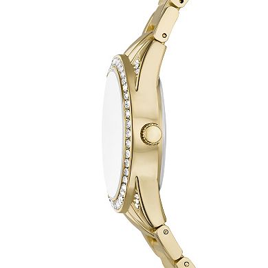 Folio Women's White Faux Gold Stackable Watch Set