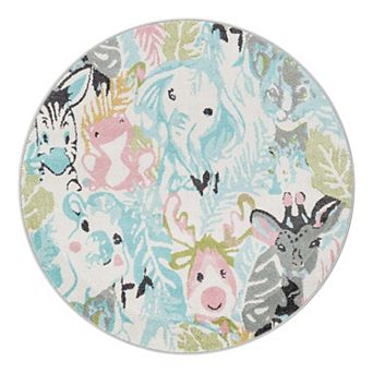 Unique Loom Peekaboo Whimsy Kids Throw or Area Rug