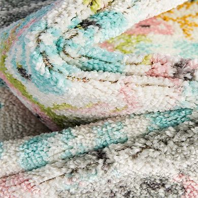 Unique Loom Peekaboo Whimsy Kids Throw or Area Rug