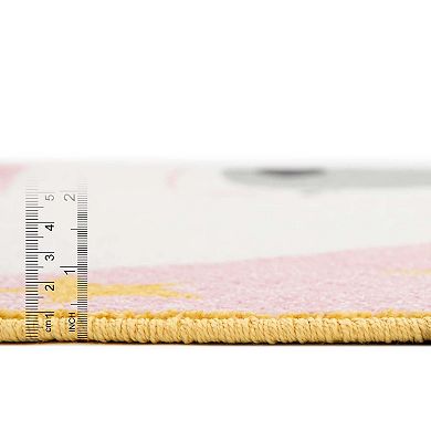 Unique Loom Nap Time Whimsy Kids Throw or Area Rug