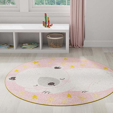 Unique Loom Nap Time Whimsy Kids Throw or Area Rug