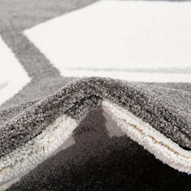 Unique Loom Soccer Ball Whimsy Kids Throw or Area Rug