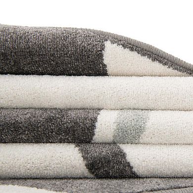 Unique Loom Soccer Ball Whimsy Kids Throw or Area Rug