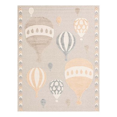 Unique Loom Balloons Whimsy Kids Throw or Area Rug