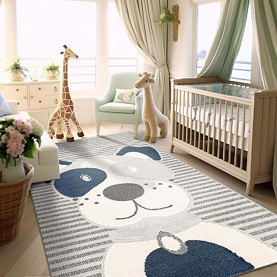 Unique Loom Doggo Whimsy Kids Throw or Area Rug