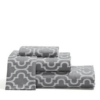 SUPERIOR Flannel Cotton Trellis Deep Pocket Sheet Set